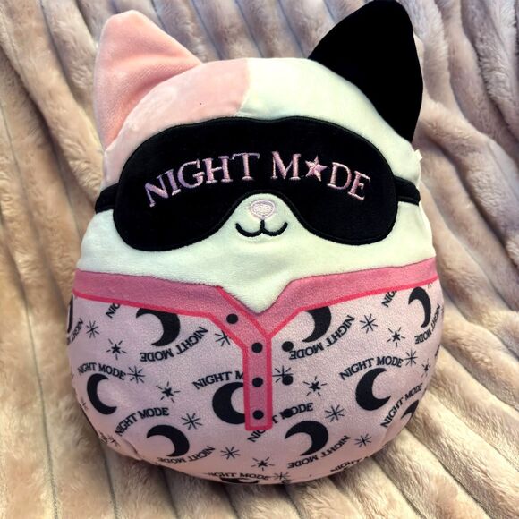Squishmallows KATSLA 10" Cat Night Mode 2021 PJ Pajamas Plush Nighty Night Cat - Picture 1 of 4
